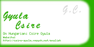 gyula csire business card